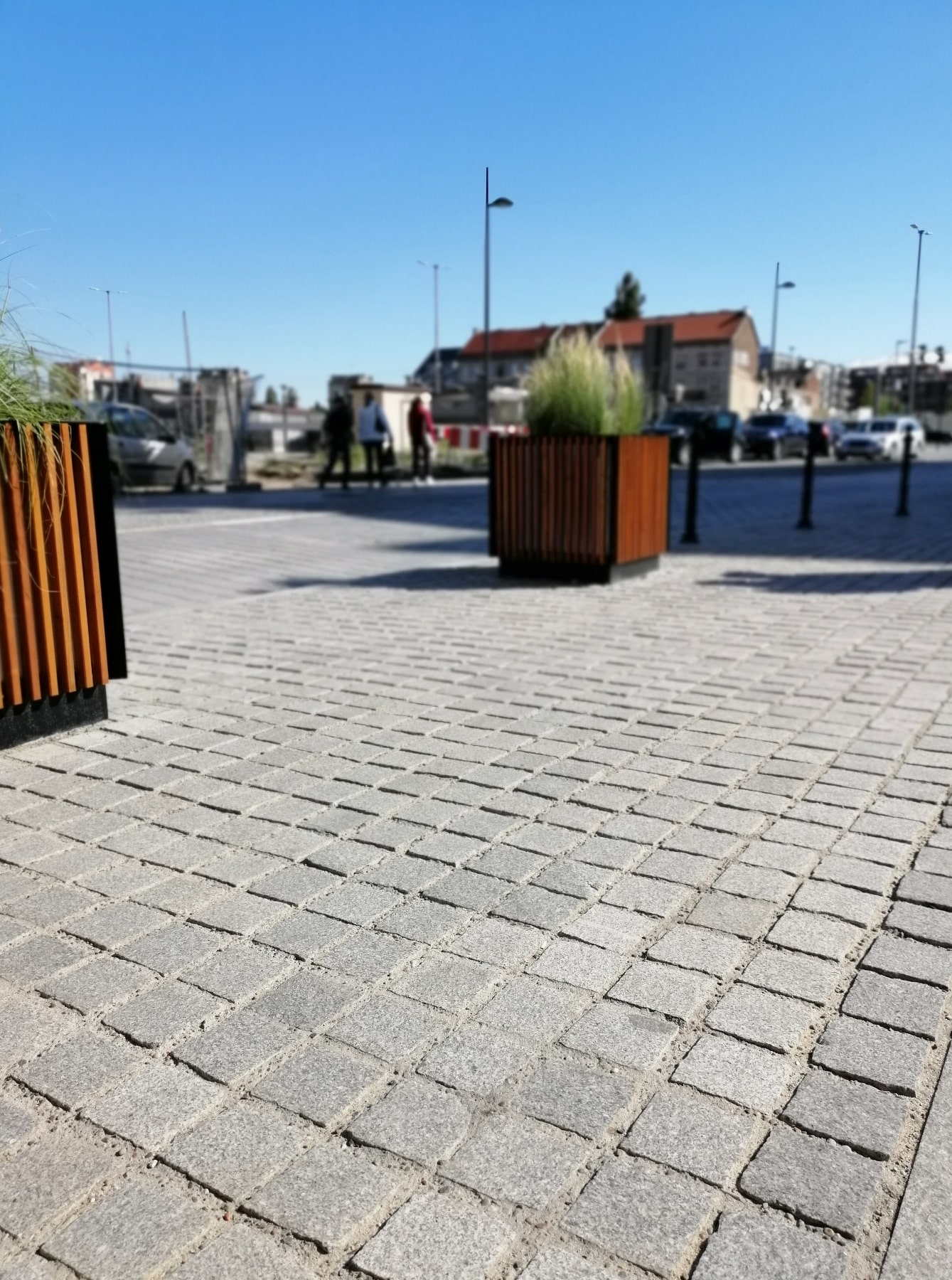 Kamenné kostky na městském náměstí